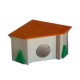 Domek drewniany dla chomika narożny Pinokio 03