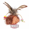 Zabawka stożkowa z piórkami 8cm z kocimiętką Trixie